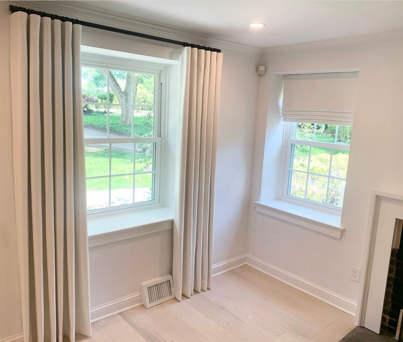 Linen panels and valance